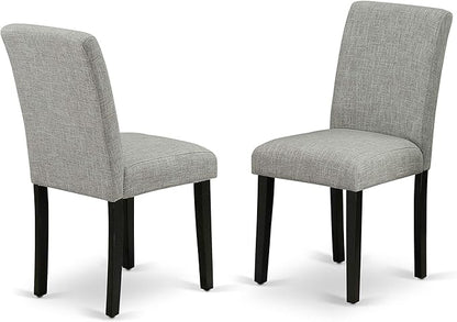 East West Furniture X697AB106-7 7 Piece Kitchen Table Set Consist of a Rectangle Dining Table with X-Legs and 6 Shitake Linen Fabric Parson Dining Chairs, 40x72 Inch, Multi-Color