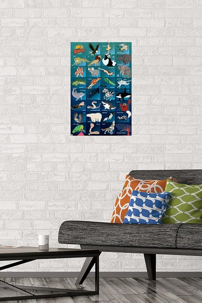 Wild Kratts - Grid Wall Poster, 22.4L" x 14.7W", Premium Poster & Mount Bundle