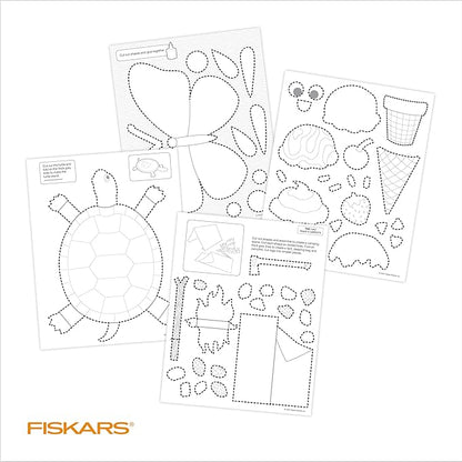 Fiskars Cut & Create Activity Book with 6" Big Kids Scissors, For Ages 8+
