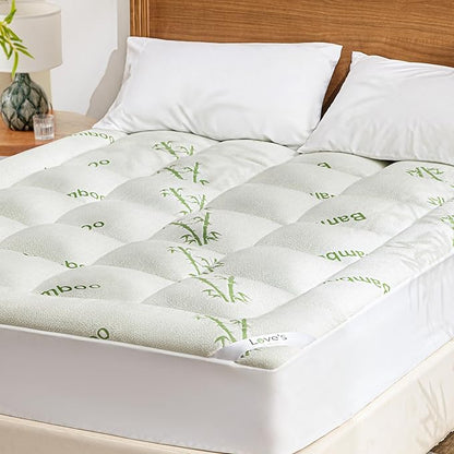 Love's cabin Twin Mattress Topper, Rayon Derived from Bamboo, 900 GSM Breathable Mattress Topper Pad, Thick Pillow Top Mattress Pad Stretches up with 8"-20" Deep Pocket(39"x75"), Green