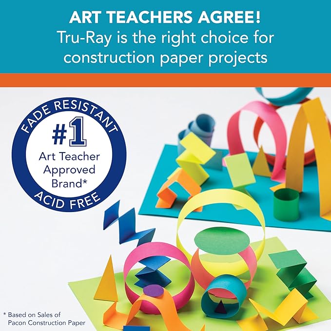 Tru-Ray® Heavyweight Construction Paper, Lively Lemon, 12" x 18", 50 Sheets