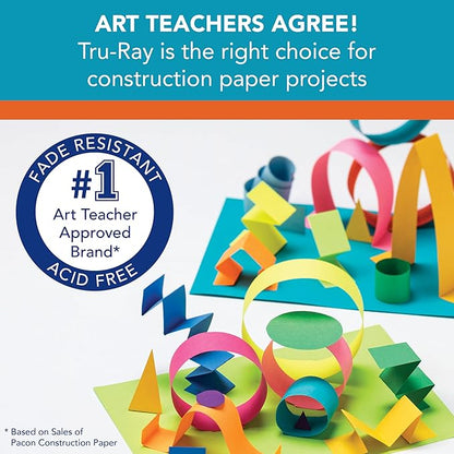 Tru-Ray® Heavyweight Construction Paper, Lively Lemon, 12" x 18", 50 Sheets