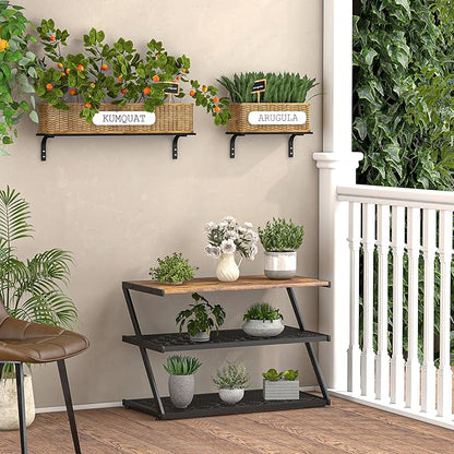 Z-Frame Shoe Rack with Wooden Top & Metal Mesh Shelves - Space-Saving Storage for Hallway, Living Room, Closet & Bedroom (24.41" x 11.02" x 16.14")