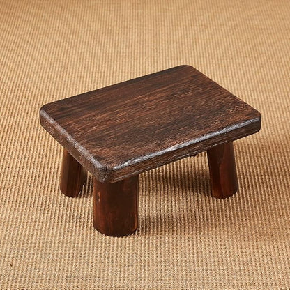 Wooden Stool, Rectangular Bedside Step Stool, Step Ladder for Kitchen & Bathroom, Foot Rest Stool Under Desk, Super Sturdy Hold Up to 500 LBS