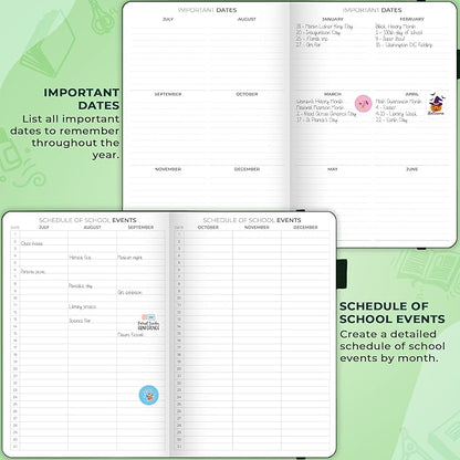 Clever Fox Teacher Planner – School Year Planner with Calendars & Lesson Plans – Teacher Plan Book for Classroom & Homeschool Organization - Undated, A5 Size, Hardcover (Dark Green)