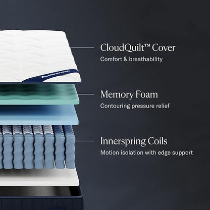 Classic 12" King Mattress - Luxury Hybrid Gel Memory Foam - 365 Night Trial - Fiberglass Free - Forever Warranty - Mattress in a Box - CertiPUR-US Certified