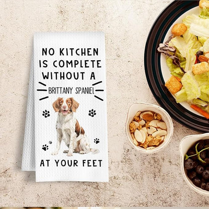 Funny Brittany Spaniel Hand Towels for Kitchen Home Bathroom Decor, A Kitchen is Not Complete Without A Brittany Spaniel Dish Towel, Dog Lovers Gift, 16×24 Inch