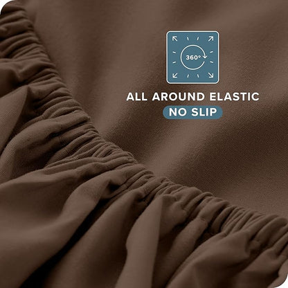 Bare Home Full Sheet Set - Luxury 1800 Ultra-Soft Microfiber Full Bed Sheets - Double Brushed - Deep Pockets - Easy Fit - 4 Piece Set - Bedding Sheets & Pillowcases (Full, Cocoa)