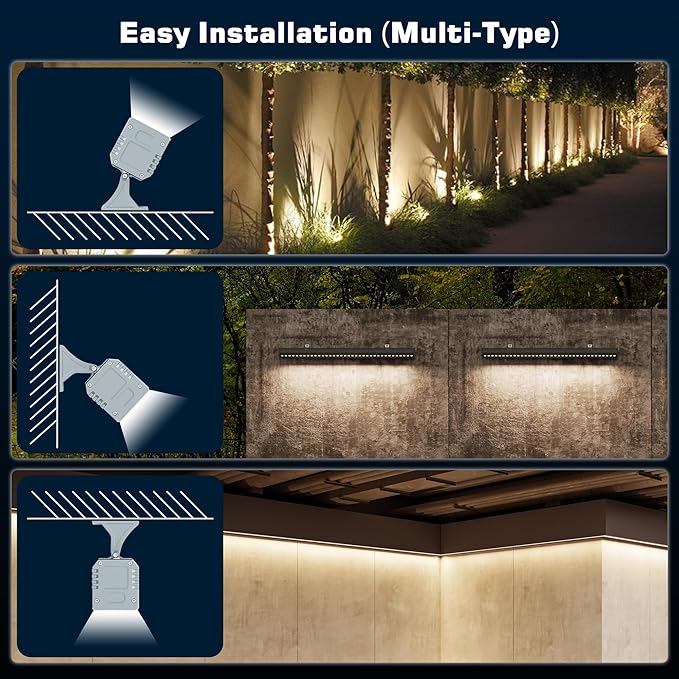 Smart Wall Washer Lights Adjustable Color Temperature 2700K-6500K,72W 9600lm 1%-100% Brightness Dimmable LED Bar Light APP & Remote Control for Outdoor, Compatible with Alexa/Google Assistant