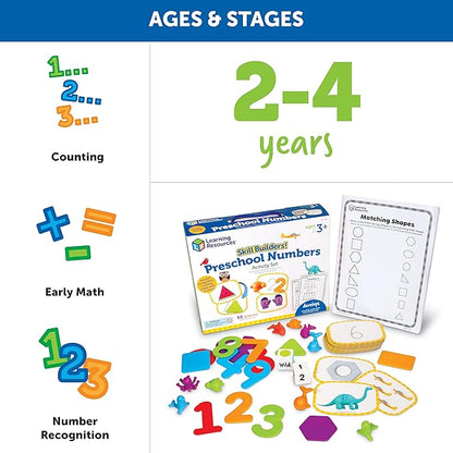 Learning Resources Skill Builders! Preschool Numbers - Back to School Supplies, Teacher Must Haves, Toddler Learning Activities, Ages 3+