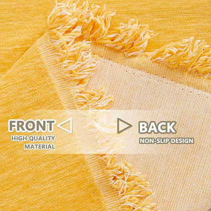MYSKY HOME Sectional Couch Cover Sofa Covers Thick Couch Covers for 2 Cushion Couch Sofa Chenille Couch Cover Living Room Futon L Shaped Sofa Slipcovers for Dogs and Kids Tassel Edge 71" x 102"