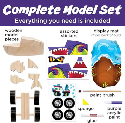 Creativity for Kids Buildeez! Easy Wooden Model Set: Monster Shark Truck, Chomper - Arts and Crafts for Kids, STEM Kids Building Kit, Monster Truck Toys for Boys (Ages 5+)