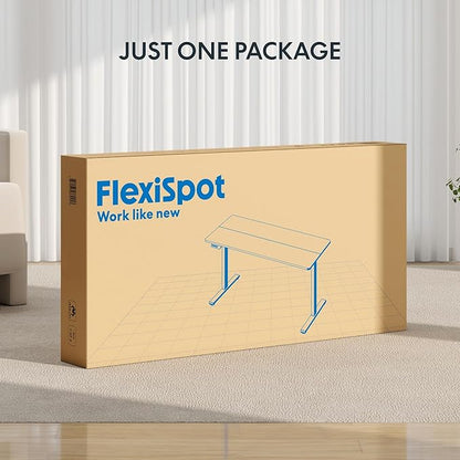 FLEXISPOT Standing Desk Electric Height Adjustable Desk with 40 x 24 Inch Splice Board, Home Office Computer Workstation, White Top + White Frame