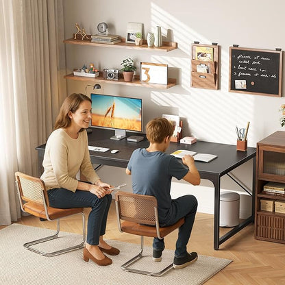 PRAISUN 63 X 29.5 Inch Computer Desk with Deeper Desktop, Gaming Office Writing Work Desk for Home Office, Study, Bedroom, Work from Home, Metal Frame, Black