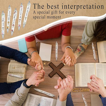 10 PCS Bible Verse Pens, Christian Pen Set, Christian Ballpoint Pens for School Office Church Supplies
