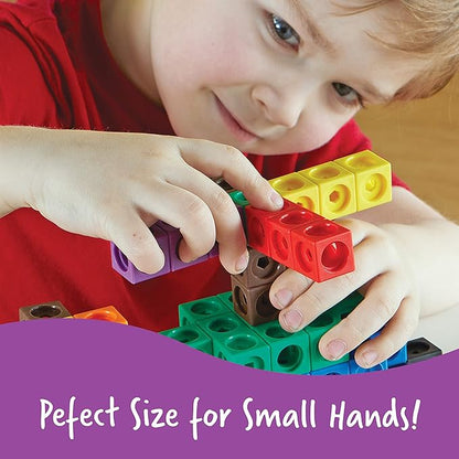 Learning Resources MathLink Cubes Elementary Math Activity Set - Math Manipulatives for Elementary School, 1st Grade Learning & Education Toys, Counting Blocks for Classroom Centers and Homeschool
