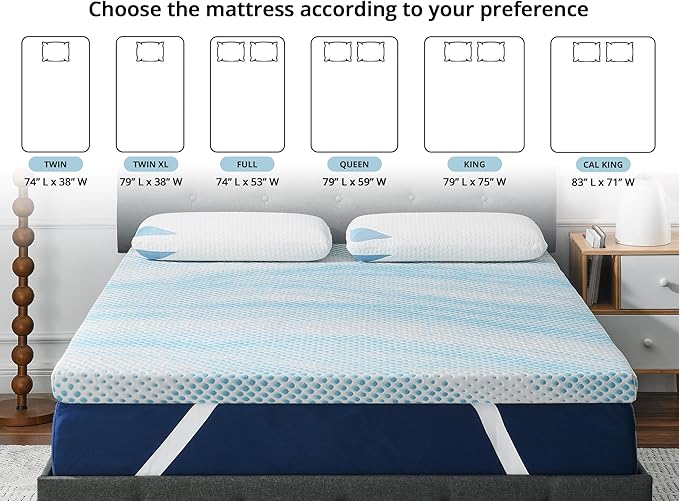 Cool Cloud Supreme 3 Inch Gel Memory Foam Queen Mattress Topper – Cooling, Ventilated Design for Back and Pressure Relief