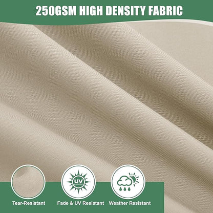 Chaise Lounge Cushions Outdoor - Waterproof and Fade Resistant Sun Lounger Replacement Cushions - Patio Lounger Pads with Removable Cover for Pool, Deck, Lawn, 72 x 21 x 3 Inch, Cream