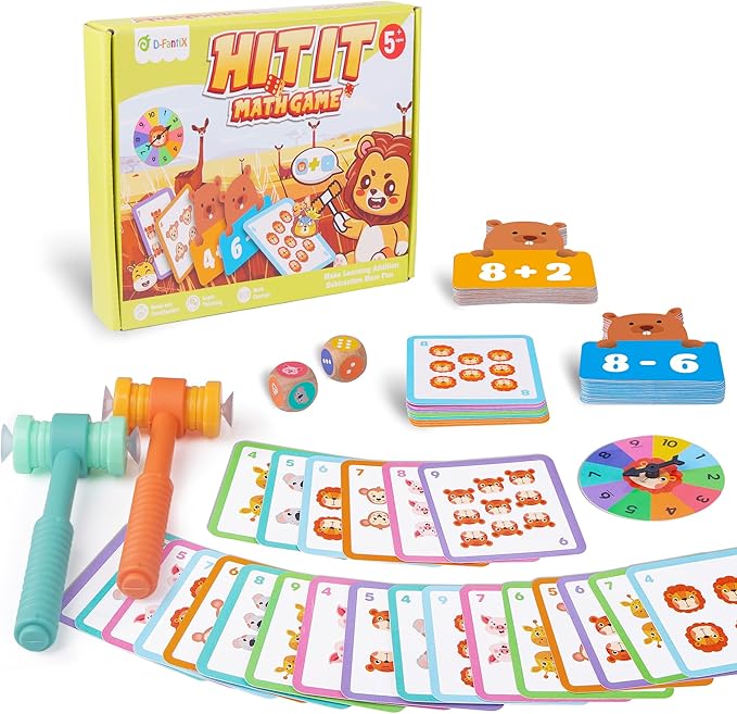 D-FantiX Addition and Subtraction Games, Math Games for Kids, Math Manipulatives for Kindergarten Elementary 1st 2nd Grade, Montessori Educational Learning Toy for Classroom Homeschool