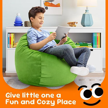 Hobestluk Bean Bag Chairs 2.5FT Bean Bag Chair with Memory Foam Filled & Machine Washable Cover,Beanbag Chair, Small Bean Bag Chairs for Playroom, Living Room, Bedroom