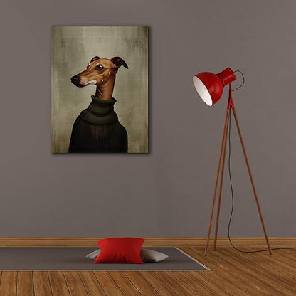 Epic Graffiti 'Green Sweater Dog' by Svetlana Aleynikova Canvas Wall Art, 26" x 34"