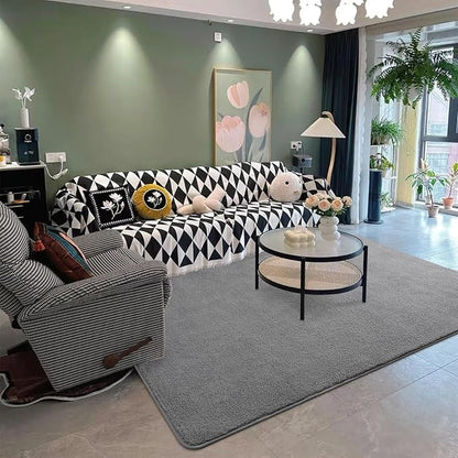 DweIke 5x7 Grey Area Rugs for Bedroom, Super Soft Living Room Rug, Thickened Memory-Foam Throw Carpet, Non-Slip and Washable Carpets for Kids Boys Girls Room Dorm Nursery Home Decor