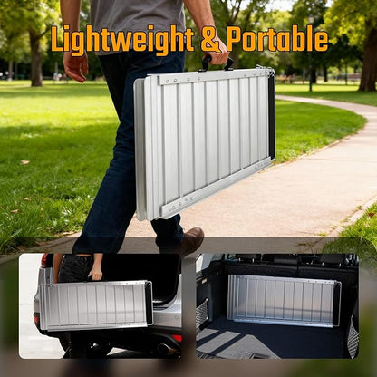 3FT Portable Wheelchair Ramp, 600 LBS Capacity Folding Handicap Ramp, Non-Slip Aluminum Portable Ramps, Threshold Ramp for Home Steps, Stairs, Doorways, Home Entry, and Door