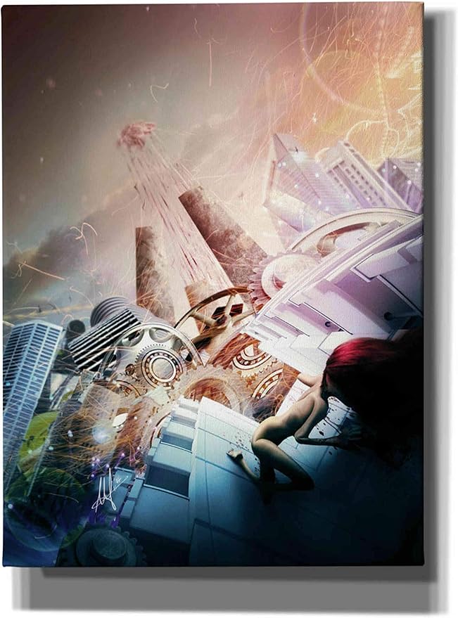Epic Graffiti ' Runaway' by Mario Sanchez Nevado Canvas Wall Art, 12" x 16", Purple