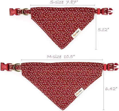 Pettsie Adjustable Dog Bandana Collar with Matching Owner Friendship Bracelet – Soft & Durable Hemp, Stylish Removable Scarf for Dogs, Gift-Ready Set for Pet Lovers, Medium, Red