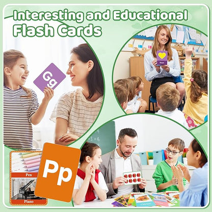 100 Flash Cards for Toddlers 1-3,Flashcards Toddler Flash Cards Double Side with ABC Alphabet Number Color Shape Animal Educational Toys for Preschool Kindergarten Kid Baby Learning Cards Activities