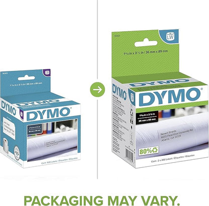 DYMO Authentic LW Large Mailing Address Labels, DYMO Labels for LabelWriter Label Printers, 1-4/10" x 3-1/2", 2 Rolls of 260 (520 Total)