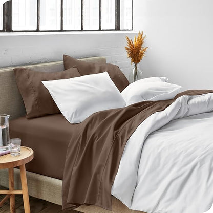 Bare Home Full Sheet Set - Luxury 1800 Ultra-Soft Microfiber Full Bed Sheets - Double Brushed - Deep Pockets - Easy Fit - 4 Piece Set - Bedding Sheets & Pillowcases (Full, Cocoa)