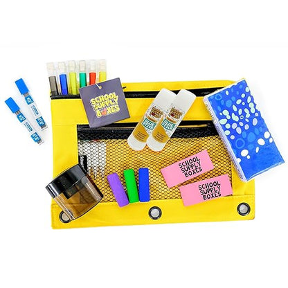 Elementary School Essentials Bundle | 1 Box - 91 Pieces per Box | School Supply Boxes - Back to School Essentials | Includes Binders, Folers, Notebooks, Filler Paper, Pencils, Notecards, Pens, & More