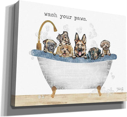 Epic Graffiti 'Wash Your Paws' by Marla Rae, Canvas Wall Art, 34"x26"