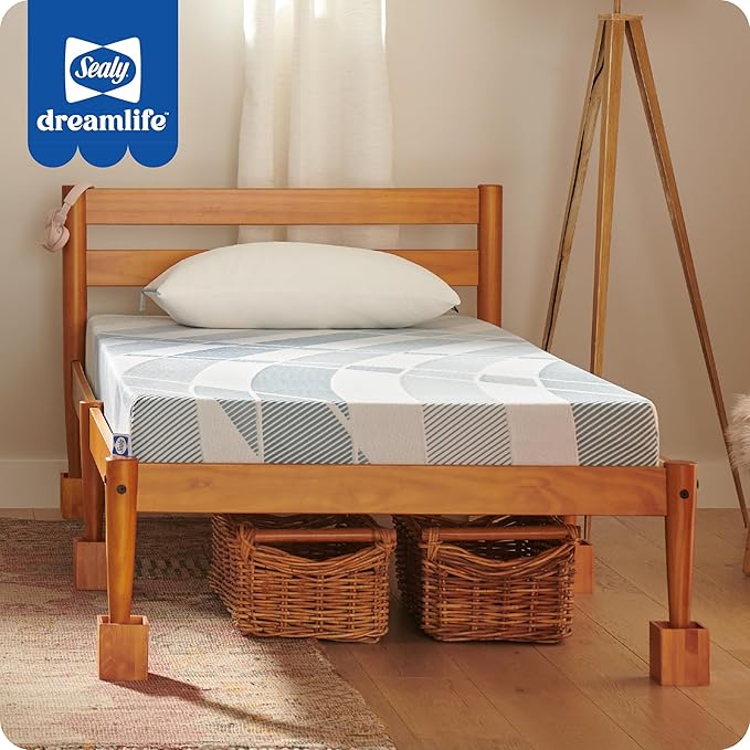 Sealy Dreamlife 6” Foam Mattress-in-a-Box, Twin, SealyComfort Gel Memory Foam, Surface-Guard Technology, Breathable Comfort