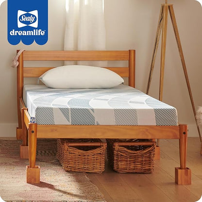 Sealy Dreamlife 6” Foam Mattress-in-a-Box, Twin, SealyComfort Gel Memory Foam, Surface-Guard Technology, Breathable Comfort