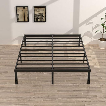 16 Inch California King Bed Frames No Box Spring Need, Platform Cal King Bed Frame with 14 Inch Storage, 3500 lbs Heavy Duty Metal Slats Support, Easy Assembly Mattress Foundation