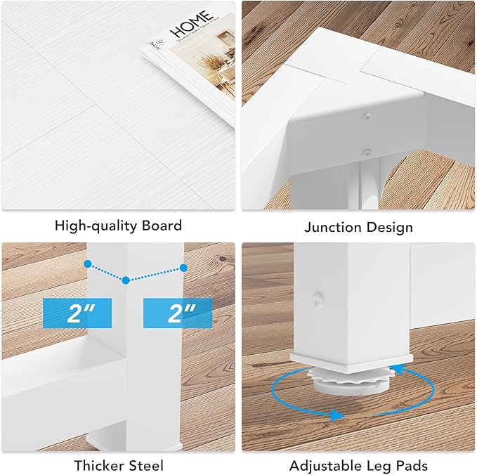 Tribesigns 70.8”Executive Desk, Large Office Computer Desk with Thicken Frame, Modern Simple Workstation Business Furniture for Home Office, White