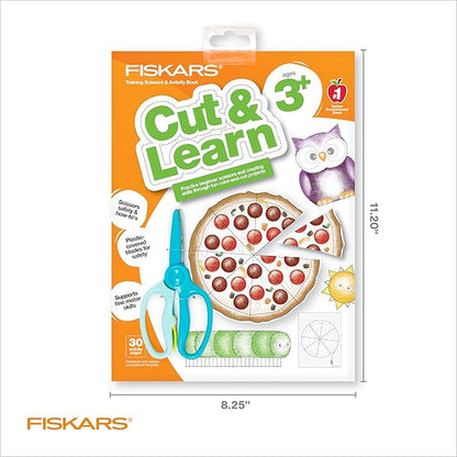 Fiskars Cut & Learn Kids Activity Book and Training Scissors - Gifts for Kids - Ages 3+