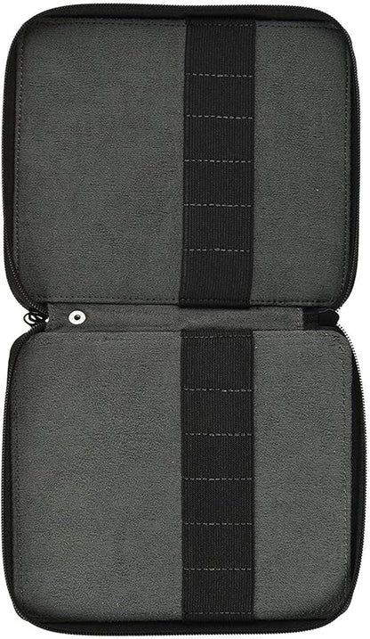 Speedball Art Products Genuine Leather Storage Case for Pencils, Markers, Pens and Art Supplies, Holds Up to 120 Standard Pencils, Black