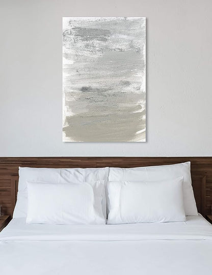 The Oliver Gal Artist Co. Oliver Gal 'Silver Storm' Gray Abstract Wall Art Print Premium Canvas, 40" x 60"