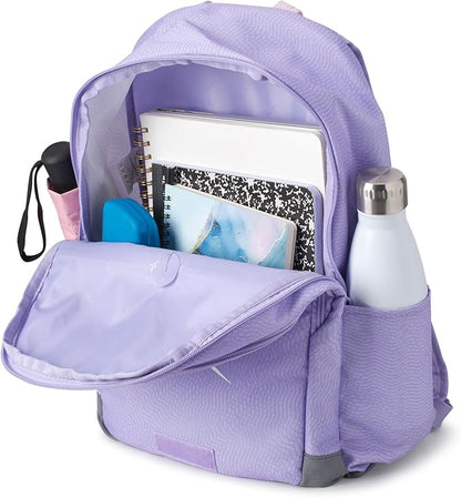 Reebok Girls and Boys Backpack - 2-in-1 Coordinated School Backpack for Girls and Boys with Detachable Lunch Box for Kids, Lavender