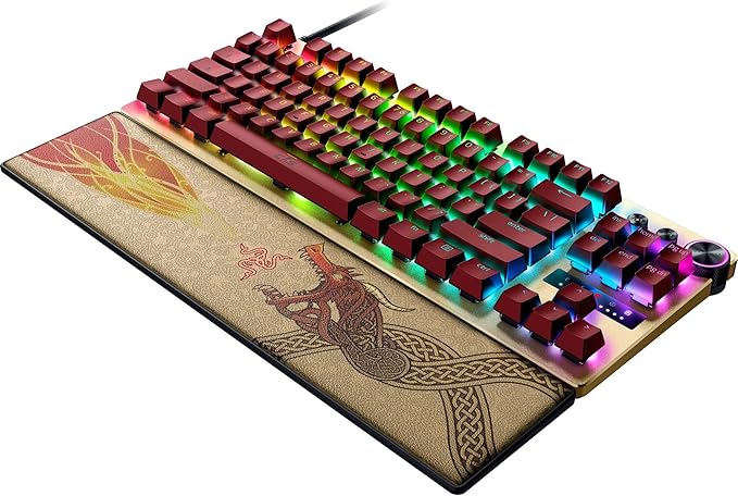 Razer Huntsman V3 Pro TKL Esports Gaming Keyboard: Analog Optical Switches Snap Tap - Rapid Trigger - Adjustable Actuation - Media Keys & Dial - PBT Keycaps - Counter-Strike 2 Edition