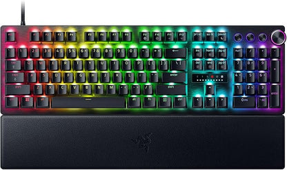 Razer Huntsman V3 Pro Esports Gaming Keyboard: Analog Optical Switches - Razer Snap Tap - Rapid Trigger - Adjustable Actuation - Media Keys & Dial - Doubleshot PBT Keycaps - Wrist Rest - Black