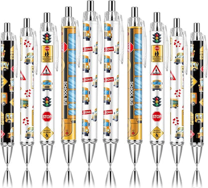 10 PCS School Bus Pens Bulk, Bus Driver Appreciation Gifts Pens Accessories Teachers Pen Thank You Work Ballpoint Pens Thanksgiving Christmas Gifts for Men Women Office Supplies (Bus Driver)