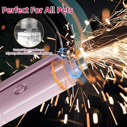 KWV 2 in 1 Cat Nail Clippers & Dog Nail Clippers Trimmers for Medium Small Dogs Cats Claw Trimmer Quick Sensor USB Rechargeable with 2 LED Lights Dogs Nail Trimmer (Pink-Not for Black Nails)