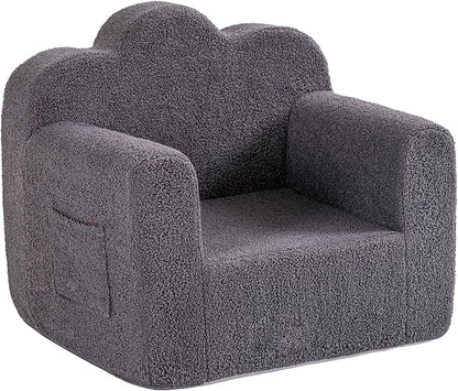 Tiita Kids Couch Plush Toddler Chair, Cloud-Like Glow in The Dark Kids Sofa Toddler Reading Chair with Washable Cover Carrying Handle, Convertible Children Sofa Chair for Girls and Boys