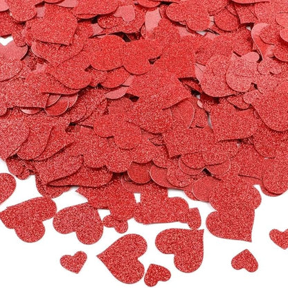 Dazzling Red Glitter Paper Heart Cutouts Mega Pack - 5", 7", 11.5" (Pack Of 20) | Perfect For Decorations & DIY Projects