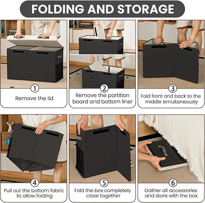 80L Large Toy Storage Box with Lid, Large Toy Box Chest Kids, Girls and Boys, Nursery Room and Living Room, 26"x13" x16" (black-train)