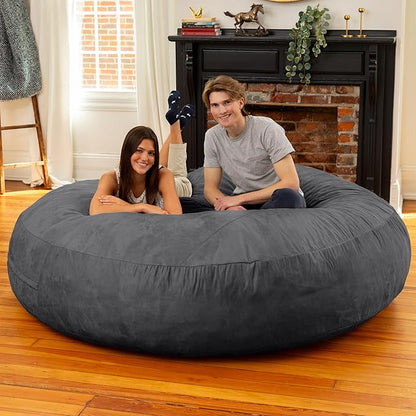Jaxx 6 Foot Cocoon - 2-in-1 Convertible Bean Bag Bed & Large Bean Bag Chair for Adults, Black